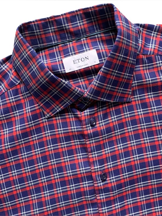 Eton Other - Eton Contemporary Fit Checkered Button Up Long Sleeve Shirt Size 18